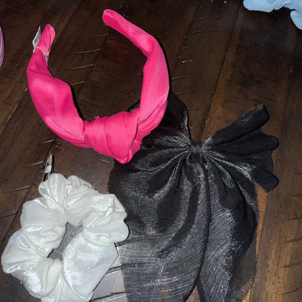 Claire's Vibrant Pink Headband and Classic Black Scrunchie Set